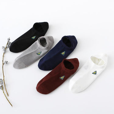 Casual Fashion Combed Cotton Embroided Invisible Ankle Socks for Men  -  GeraldBlack.com