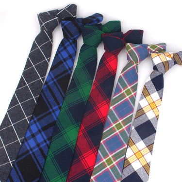 Casual Fashion Cotton Skinny Plaid Neck Tie for Men and Women  -  GeraldBlack.com