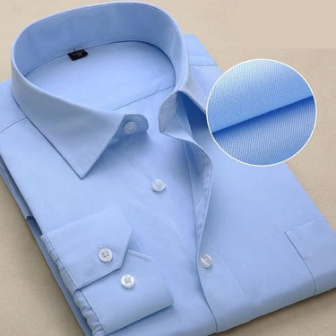 Casual Fashion Long Sleeve Solid Pattern Business Formal Shirt - SolaceConnect.com
