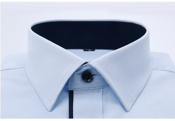Casual Fashion Long Sleeve Solid Pattern Business Formal Shirt - SolaceConnect.com