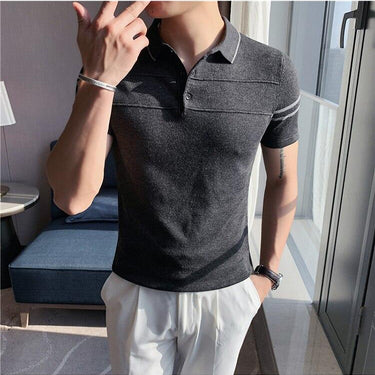 Casual Fashion Men's Cotton Patchwork Short-Sleeves Slim Fit Polo Shirt - SolaceConnect.com