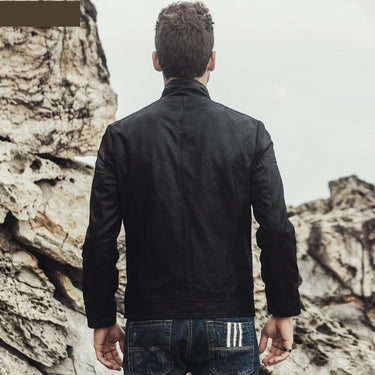 Casual Fashion Men's Real Pigskin Leather Motorcycle Winter Jacket - SolaceConnect.com