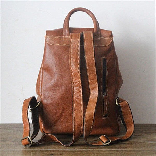 Fashion Black Blue Brown Genuine Leather Women's Backpack Female Girl Backpacks Lady Travel Bag - SolaceConnect.com