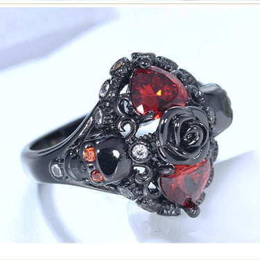 Casual Fashion Women's Charm Black Skull Wedding Party Engagement Rings - SolaceConnect.com