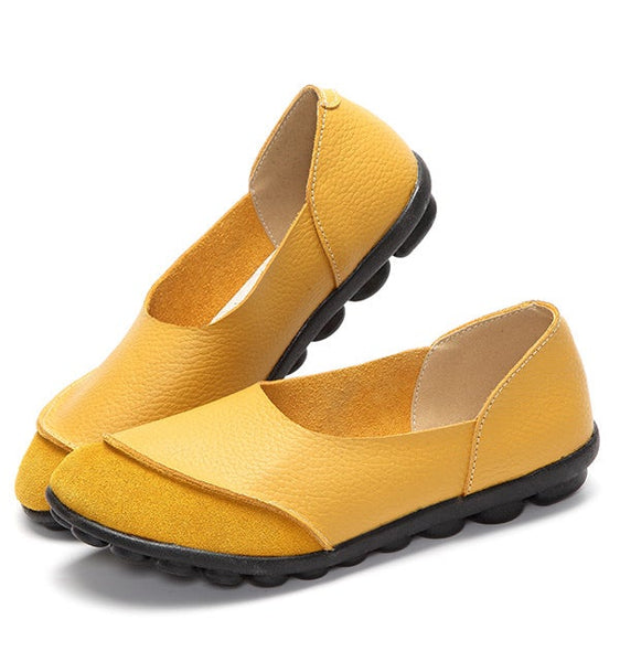 Casual Fashion Women's Soft Genuine Leather Non-slip Slip-on Loafers - SolaceConnect.com