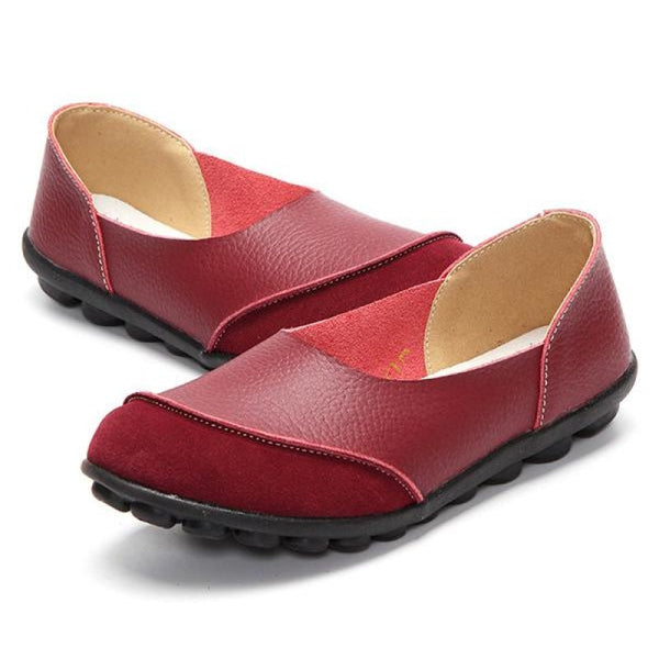 Casual Fashion Women's Soft Genuine Leather Non-slip Slip-on Flats  -  GeraldBlack.com