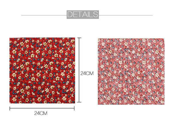 Casual Floral Cotton Flower Print Neck Ties and Pocket Square Sets - SolaceConnect.com