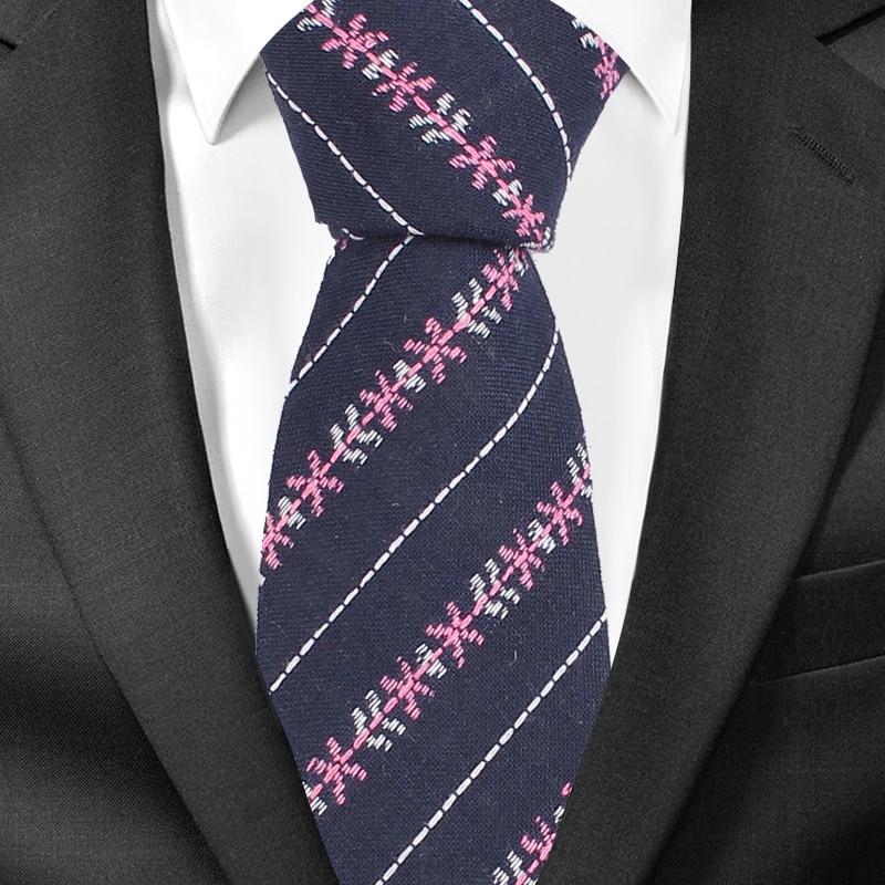 Casual Floral Cotton Skinny Striped Cravat 6 cm Slim Neckties for Men - SolaceConnect.com