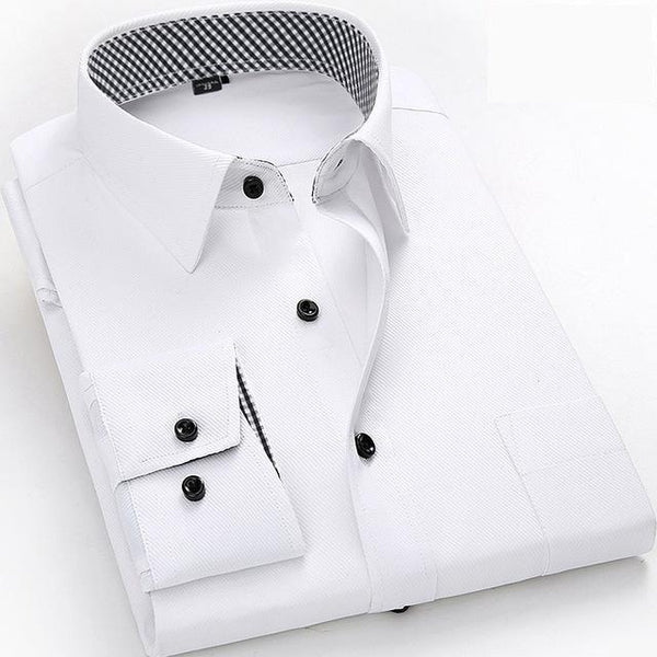 Casual Long Sleeve Business Formal Fashion Masculina Shirt for Men  -  GeraldBlack.com