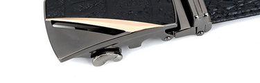 Black Crocodile Pattern Cowhide Leather Belts Automatic Buckle Belt Men Accessories NCK420 - SolaceConnect.com