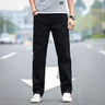 Casual Elastic Loose Trousers Male Men Classic Straight Black Jeans Fashion Business Pants Plus Size - SolaceConnect.com