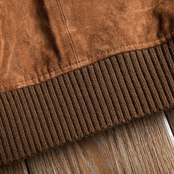 Casual Men's Real Pigskin Leather Elastic Thread Winter Warm Jacket  -  GeraldBlack.com