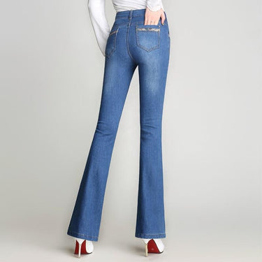 Women Fashion Jeans Plus Size Female Stretch Slim Denim Flares Pants Breathable Fashion Bell - SolaceConnect.com