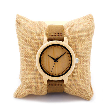 Casual Quartz Watches with Natural Bamboo Watch Face for Lovers  -  GeraldBlack.com