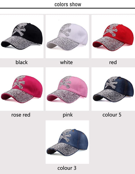 Casual Rhinestones Skull Peaked Baseball Caps for Women and men - SolaceConnect.com