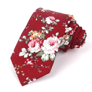 Casual Skinny Cotton Classical Floral Neck Tie Suits for Men and Women - SolaceConnect.com