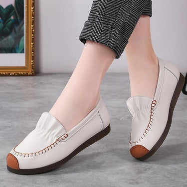 Casual Spring Autumn Fashion Women's Genuine Leather Flats Slip-on Loafers  -  GeraldBlack.com