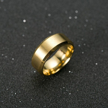 Casual Stainless Steel 8mm Shiny Black Color Fashion Ring - SolaceConnect.com