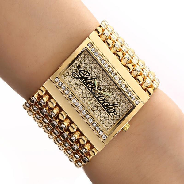 Casual Stainless Steel Simple Analog Quartz Gold Wrist Watch for Women  -  GeraldBlack.com