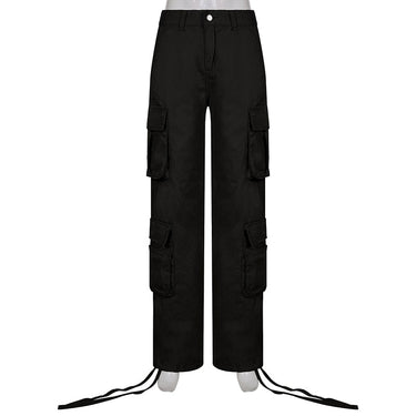 Casual Streetwear Vintage Style Multi Pockets Baggy Cargo Pants for Women  -  GeraldBlack.com