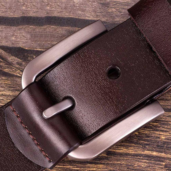Men's Genuine Leather Belts Designer Belts Simple Design Cowskin Cover Pin Buckle NCK115 - SolaceConnect.com