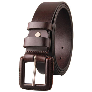 Casual Style Men's Solid Anti-Allergy Cowskin Leather Needle Buckle Belt  -  GeraldBlack.com