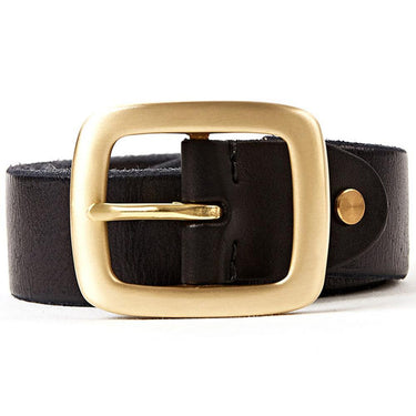 Casual Style Men's Solid Wide Genuine Leather Brass Metal Pin Buckle Belt  -  GeraldBlack.com