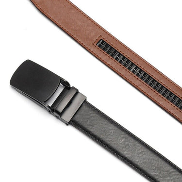 Men's Genuine Leather Ratchet Dress Accessories Design Automatic Buckle Belts Men NCK824 - SolaceConnect.com