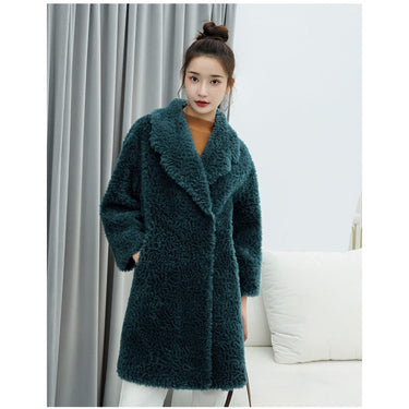 Casual Style Real Wool Women's Shearling Coat Jacket for Autumn and Winter  -  GeraldBlack.com