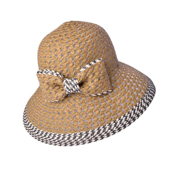 Casual Style Summer Fashion Women's Handmade Straw Bowtie Sun Hat  -  GeraldBlack.com