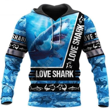 Casual Style Unisex Love Shark Animal 3D All Over Printed Streetwear Hoodies - SolaceConnect.com