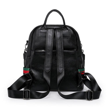 Black Genuine Leather Women's Backpack Female Girl Backpacks Lady Travel Bag Shoulder Bags M110800 - SolaceConnect.com