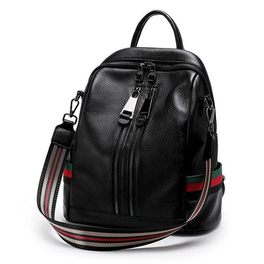 Black Genuine Leather Women's Backpack Female Girl Backpacks Lady Travel Bag Shoulder Bags M110800 - SolaceConnect.com