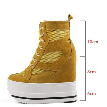 Casual Summer Fashion Breathable Mesh High Top Sneakers for Women - SolaceConnect.com