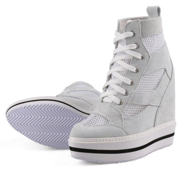 Casual Summer Fashion Breathable Mesh High Top Sneakers for Women  -  GeraldBlack.com