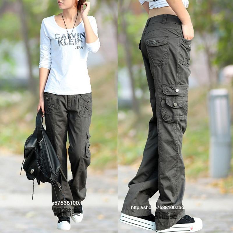 Casual Unisex Solid Pockets Mid Waist Cargo Jogger Full Pants Trousers  -  GeraldBlack.com