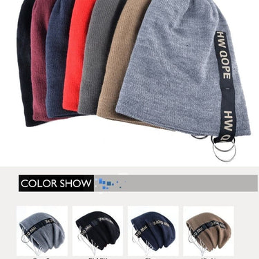 Casual Warm Knitted caps With Rings Skullies for Men Women - SolaceConnect.com