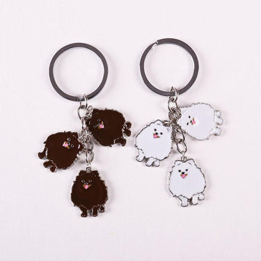 Casual White and Brown Pomeranian Dog Pet Keychain Gift for Women  -  GeraldBlack.com