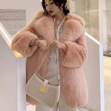 Casual Women's Fluffy Real Fox Fur Winter Thick Full Pelt Coats & Jackets  -  GeraldBlack.com