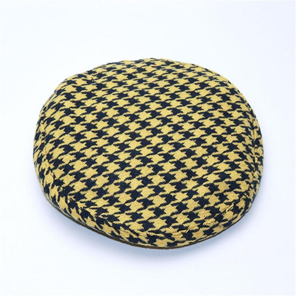 Casual Women's French Style Plaid Houndstooth Pattern Beret Hat  -  GeraldBlack.com