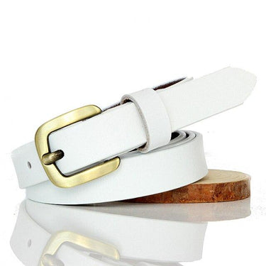 Casual Women's Geometric Pattern Genuine Leather Metal Pin Buckle Belt - SolaceConnect.com
