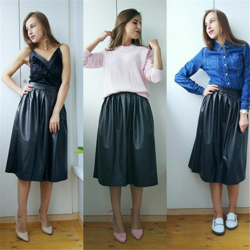 Casual Women's Spring Autumn Solid High Waist Long Pleated Maxi Skirt  -  GeraldBlack.com