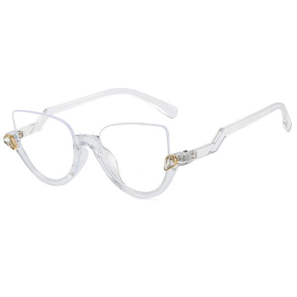 Cat Eye Diamond Glasses Frames Women Optical Anti-blue Eyeglasses Rimless Spectacles Female Computer  -  GeraldBlack.com