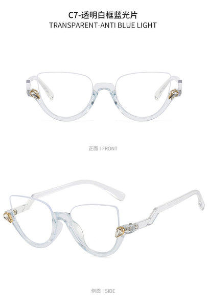 Cat Eye Diamond Glasses Frames Women Optical Anti-blue Eyeglasses Rimless Spectacles Female Computer  -  GeraldBlack.com