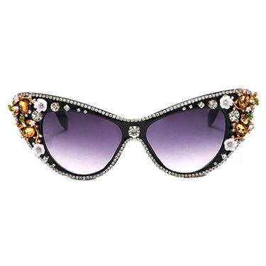 Cat Eyes Glitter Oversize Designer Women Luxury Crystal Retro Shades For Women Decorativos Lunette De soleil femme  -  GeraldBlack.com