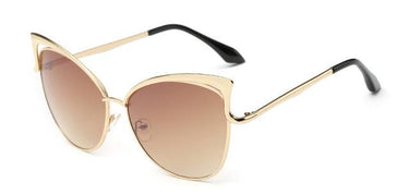 Cateye Flat Pantos Shape Rose Gold Metal Frame Unisex Sunglasses - SolaceConnect.com