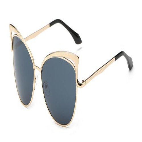 Cateye Flat Pantos Shape Rose Gold Metal Frame Unisex Sunglasses  -  GeraldBlack.com