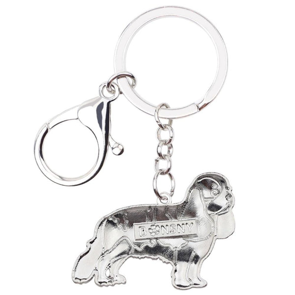 Cavalier King Charles Spaniel Dog Anime Metal Enamel Key Chain Jewelry  -  GeraldBlack.com