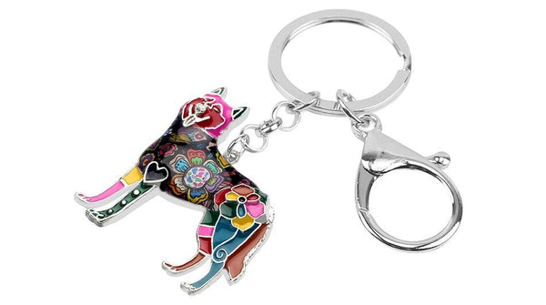 Charm Siberian Husky Dog Enamel Key Chain Key Ring Jewelry for Women - SolaceConnect.com