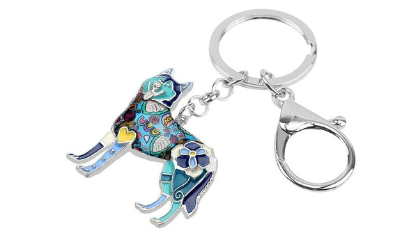 Charm Siberian Husky Dog Enamel Key Chain Key Ring Jewelry for Women - SolaceConnect.com